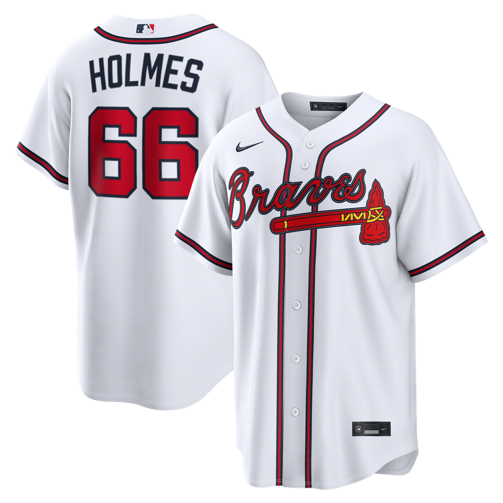 Atlanta Braves Nike Grant Holmes Home Replica Baseball Jersey - White
