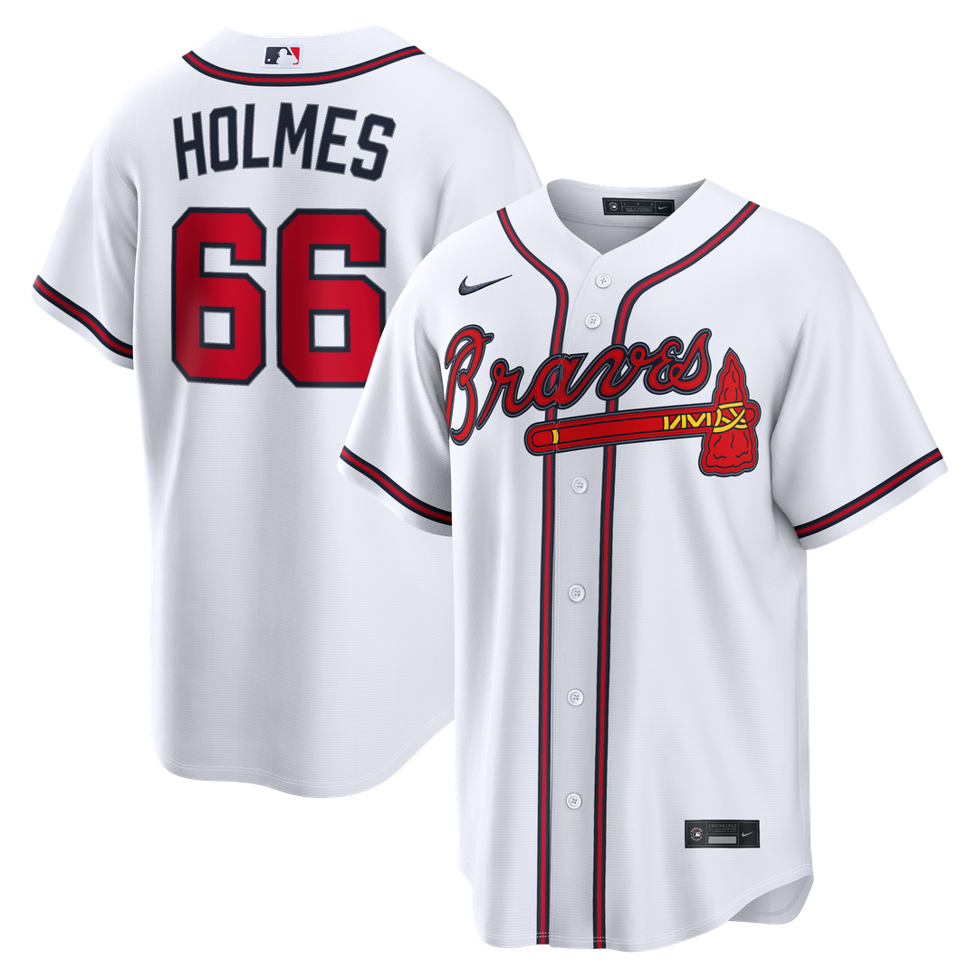 Atlanta Braves Nike Grant Holmes Home Replica Baseball Jersey - White