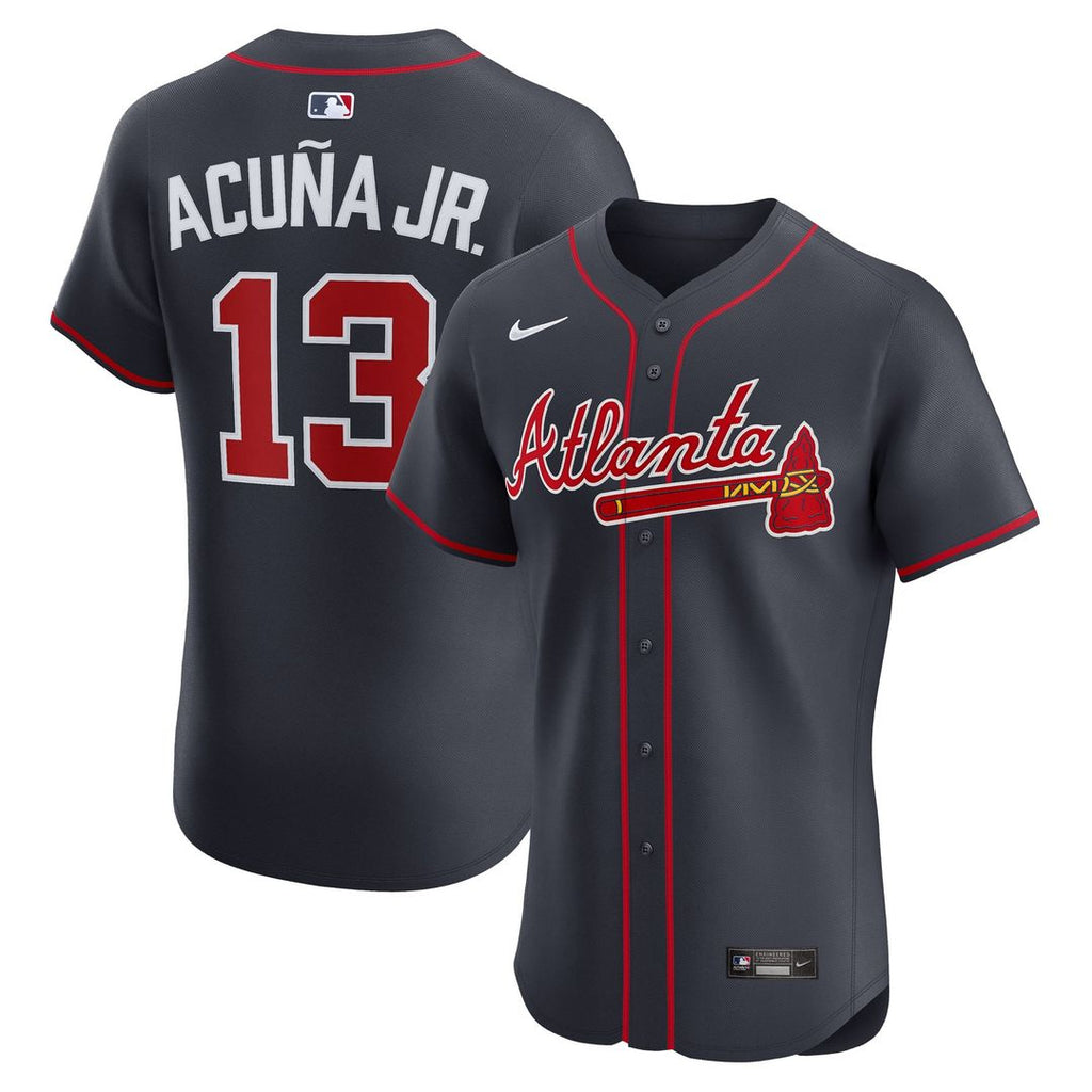 Atlanta Braves Nike Ronald Acuña Jr. Alternate Elite Baseball Jersey - Navy