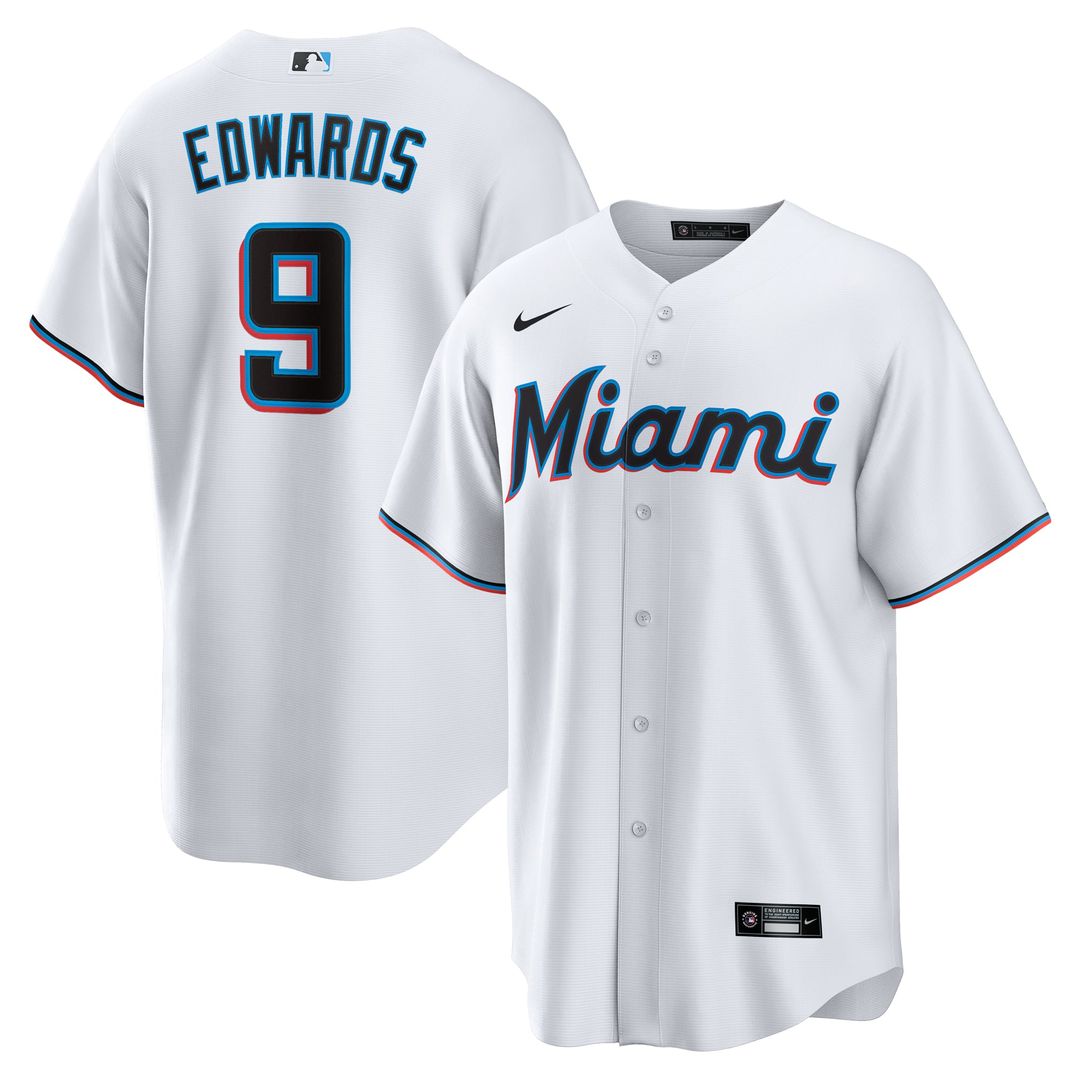 Miami Marlins Nike Xavier Edwards Home Replica Baseball Jersey - White