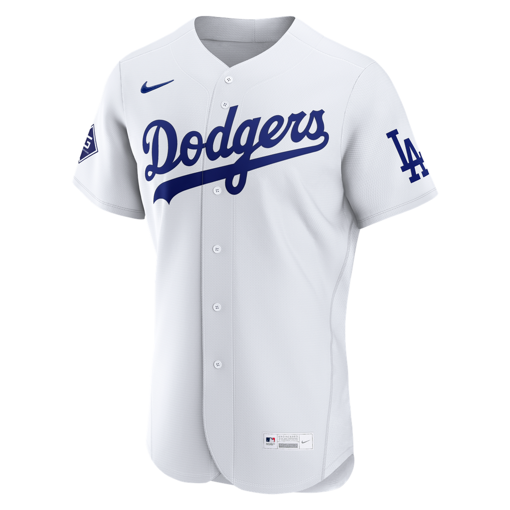 Los Angeles Dodgers Nike Home Sponsor Patch Authentic Baseball Jersey - White