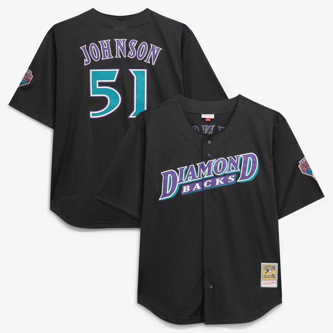 Arizona Diamondbacks Mitchell & Ness Randy Johnson Big & Tall Cooperstown Mesh Batting Practice Baseball Jersey - Black