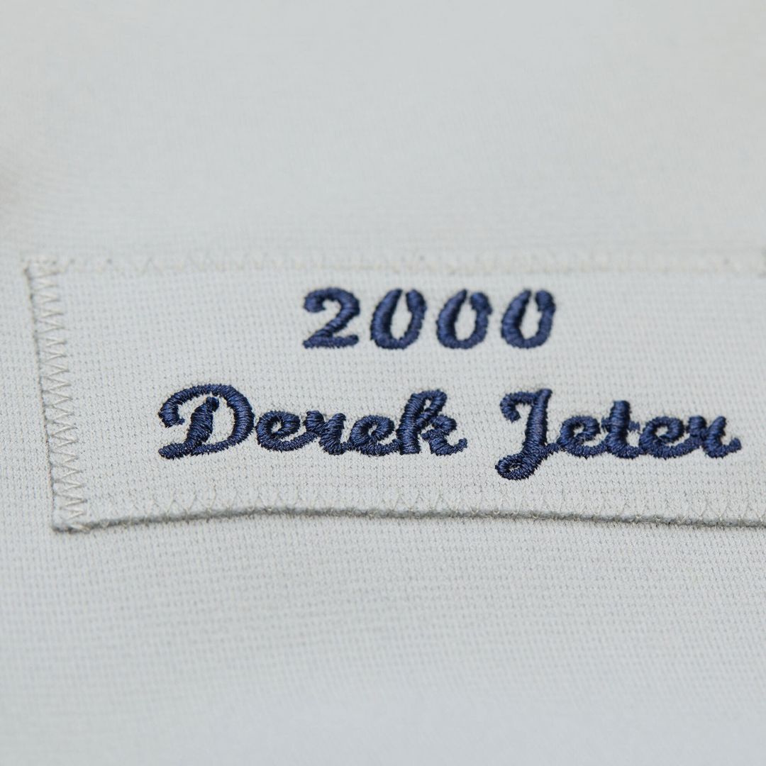 New York Yankees Mitchell & Ness Derek Jeter Cooperstown Collection 2000 World Series Authentic Baseball Jersey - Gray