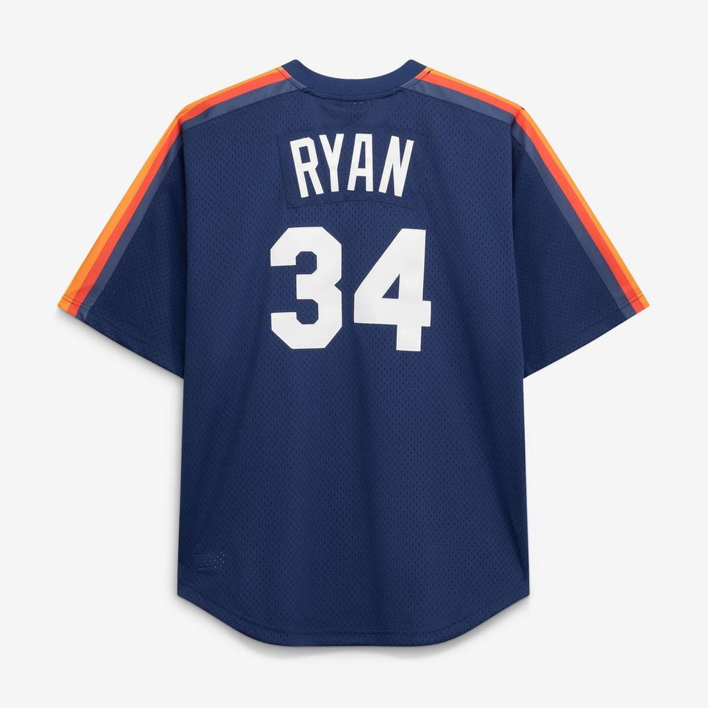 Houston Astros Mitchell & Ness Nolan Ryan Cooperstown Collection Big & Tall Mesh Batting Practice Baseball Jersey - Navy