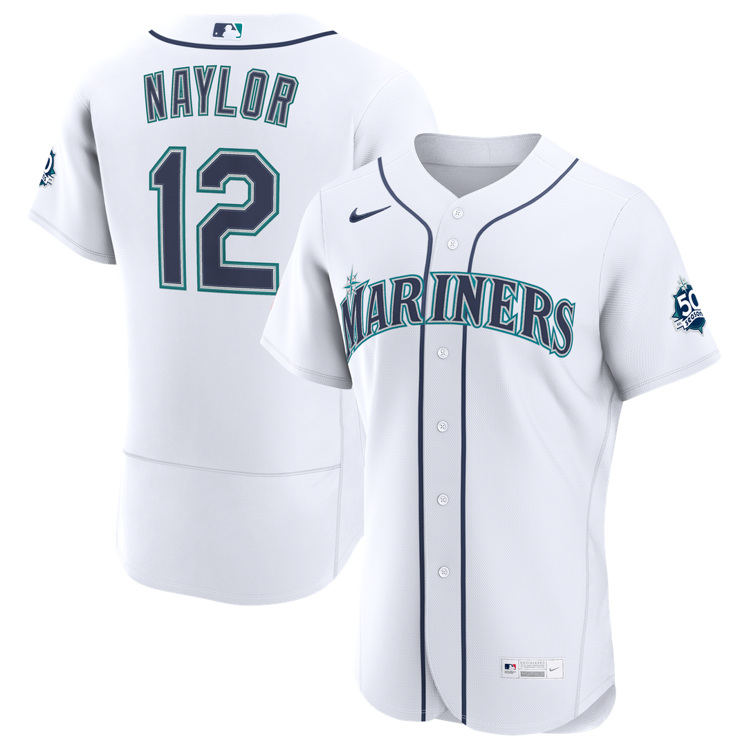 Seattle Mariners Nike Josh Naylor Home 50th Season Authentic Baseball Jersey - White