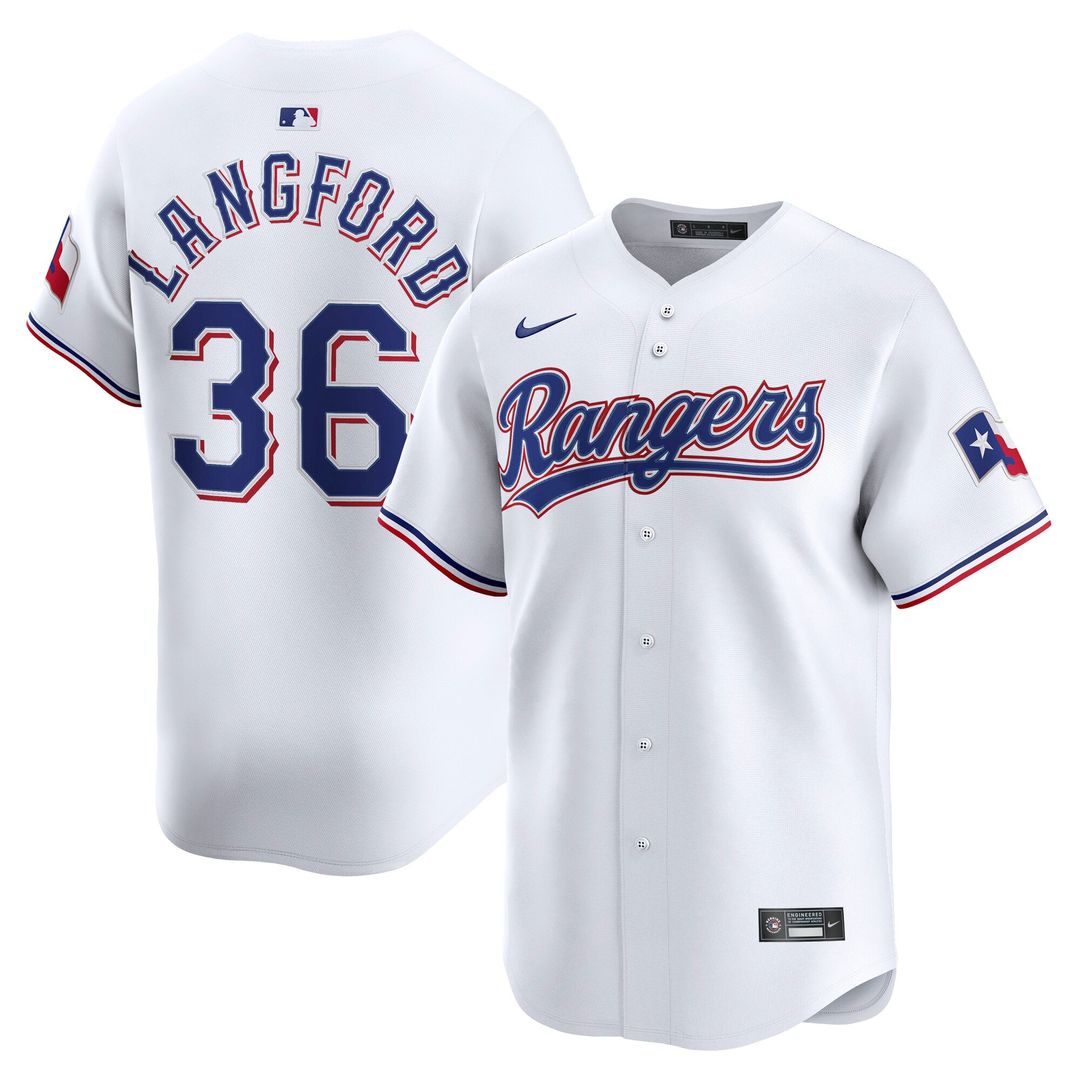 Texas Rangers Nike Wyatt Langford Home Limited Baseball Jersey - White