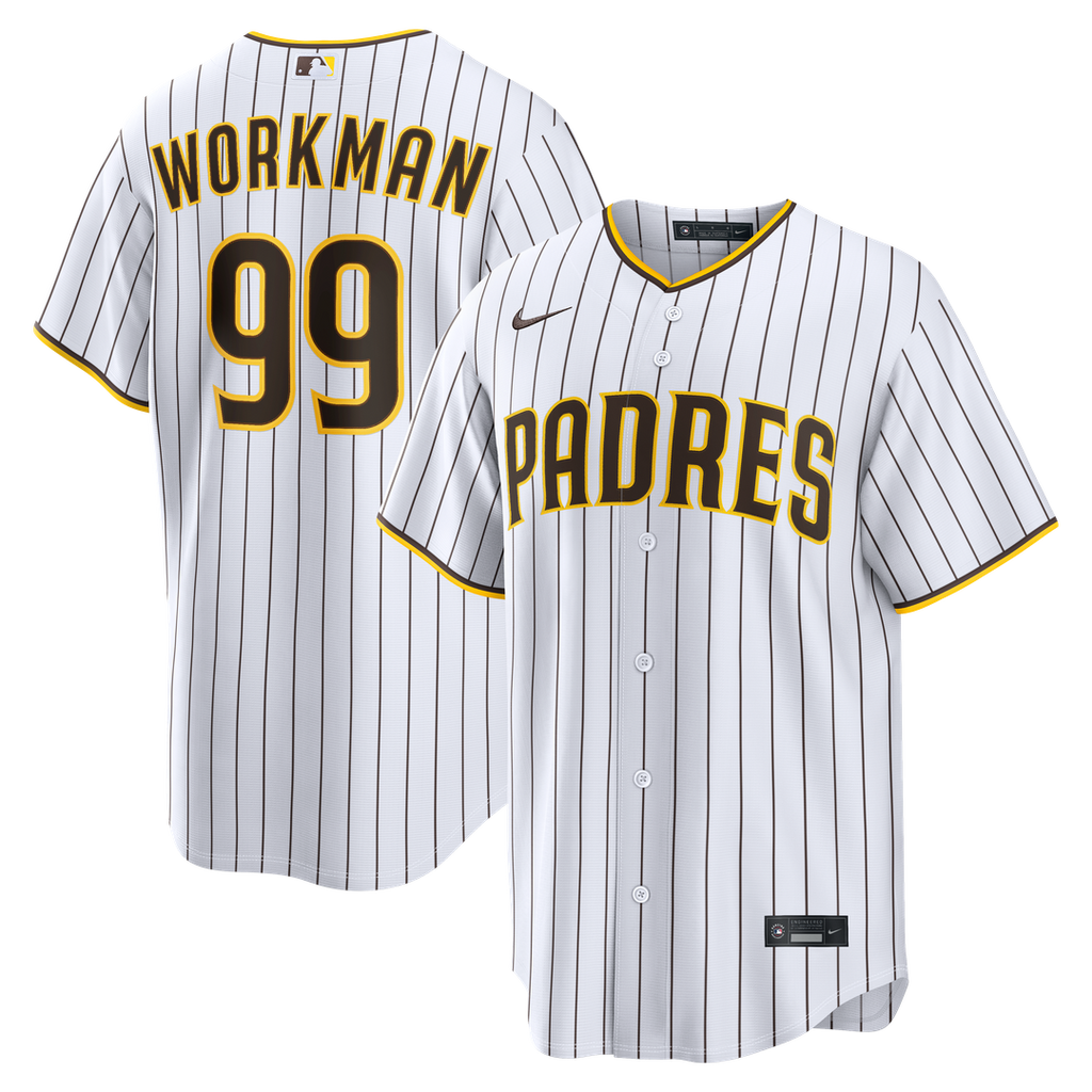San Diego Padres Nike Gage Workman Home Replica Baseball Jersey - White