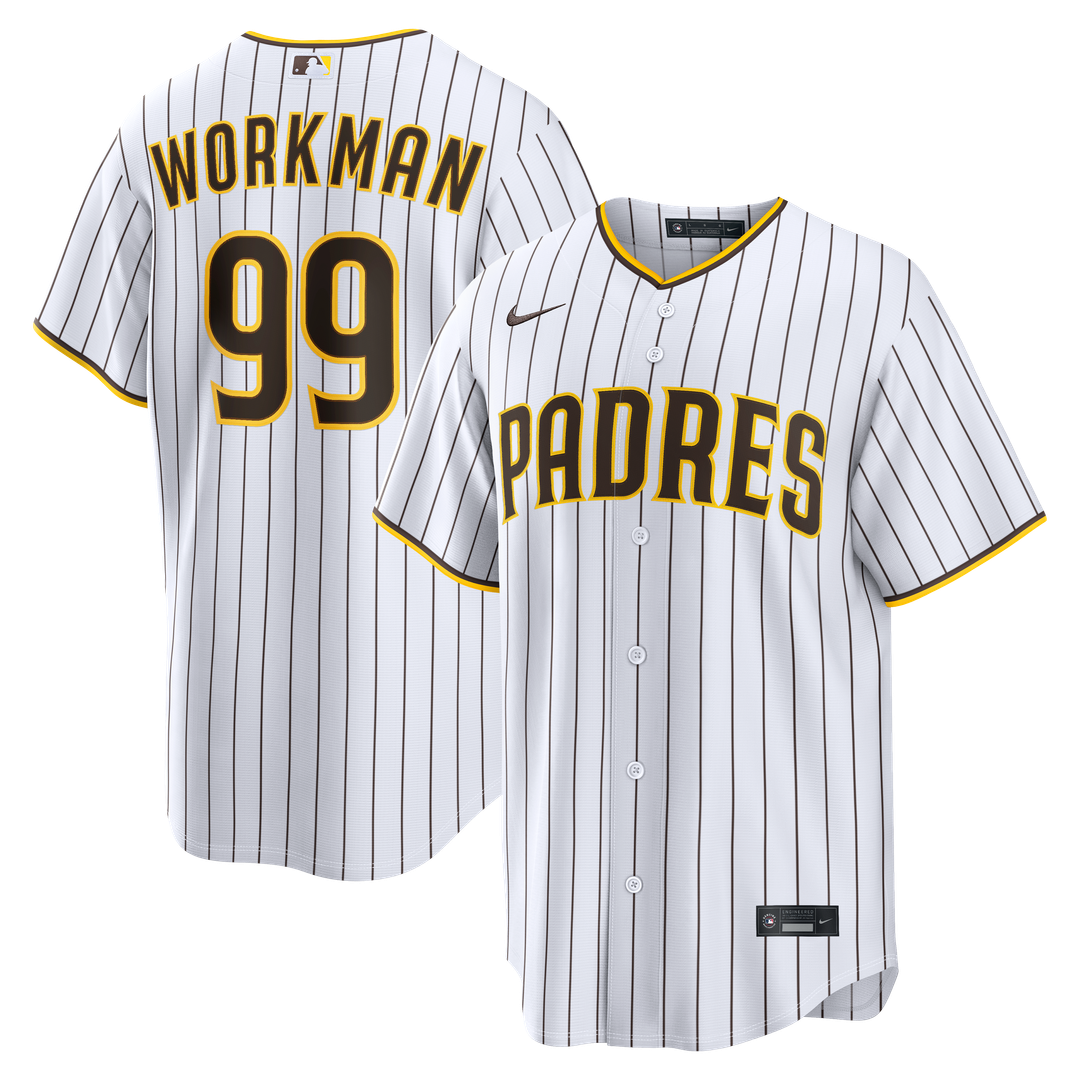 San Diego Padres Nike Gage Workman Home Replica Baseball Jersey - White