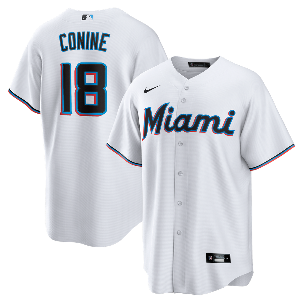 Miami Marlins Nike Griffin Conine Home Replica Baseball Jersey - White