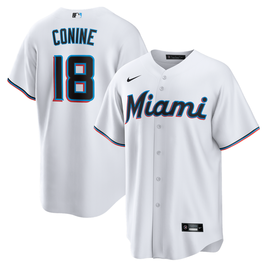 Miami Marlins Nike Griffin Conine Home Replica Baseball Jersey - White