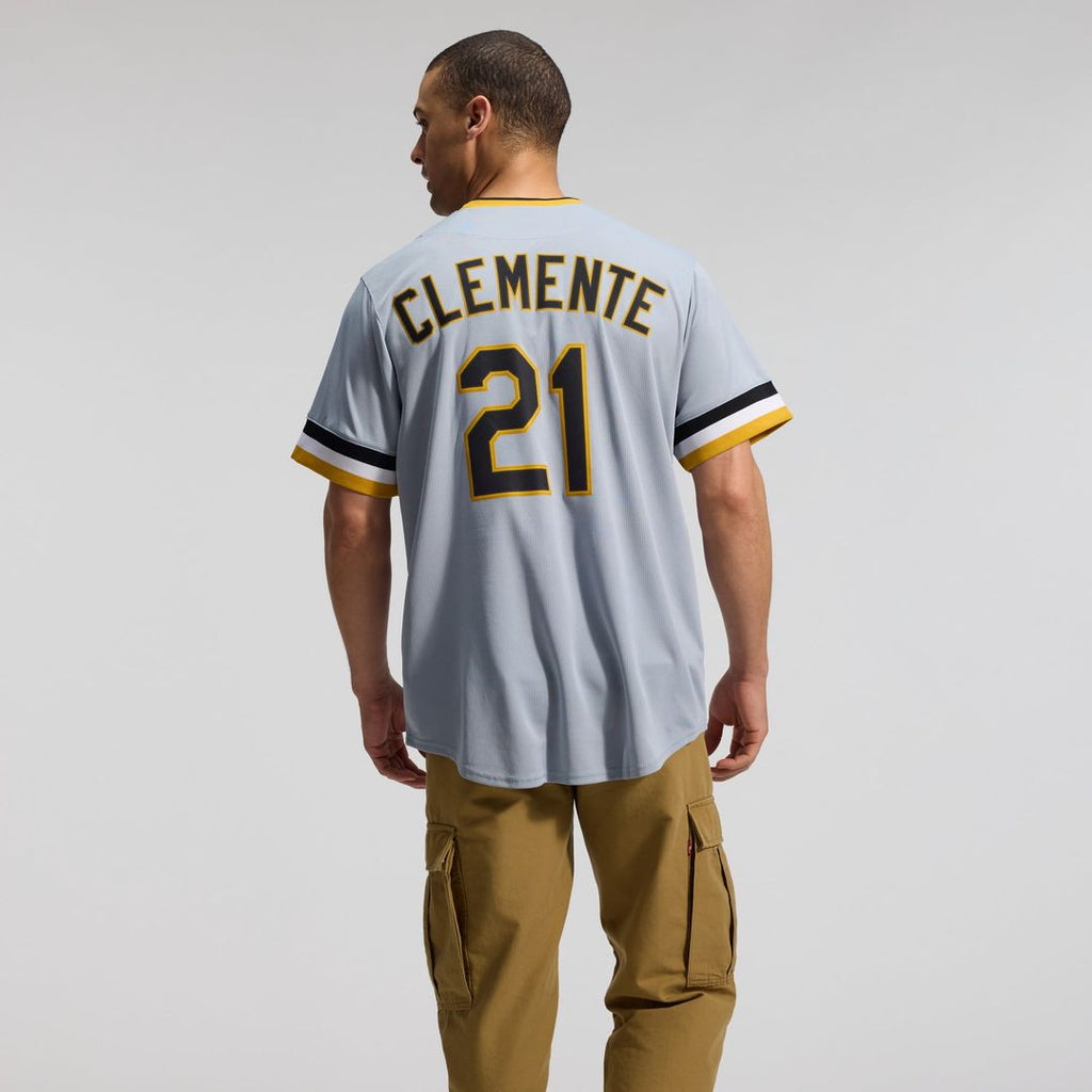 Pittsburgh Pirates Nike Roberto Clemente Throwback Cooperstown Collection Limited Baseball Jersey - Gray
