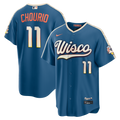 Milwaukee Brewers Nike Jackson Chourio Mineral Blue 2026 City Connect Stadium Baseball Jersey