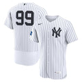 New York Yankees Nike Aaron Judge Home Authentic Sponsor Patch Baseball Jersey - White
