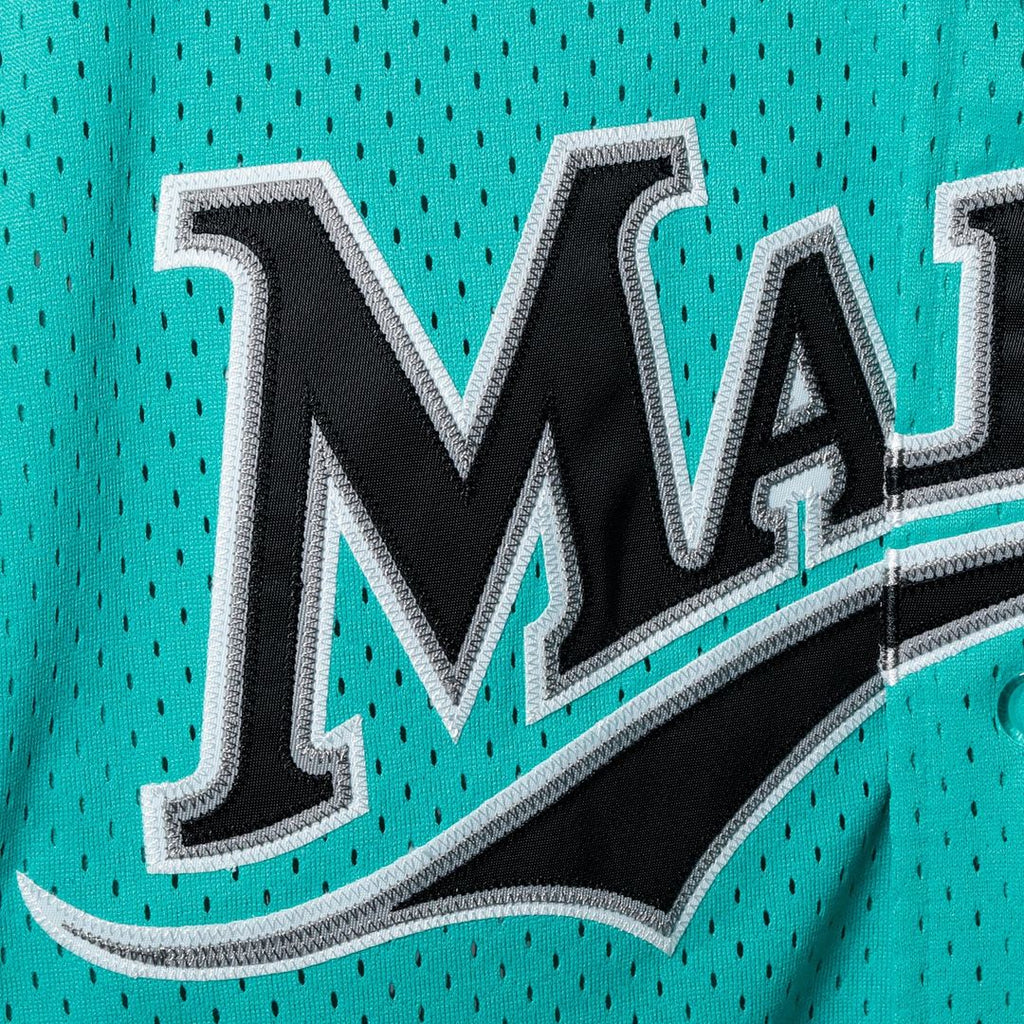 Florida Marlins Mitchell & Ness Andre Dawson Cooperstown Collection Mesh Batting Practice Button-Up Baseball Jersey - Teal
