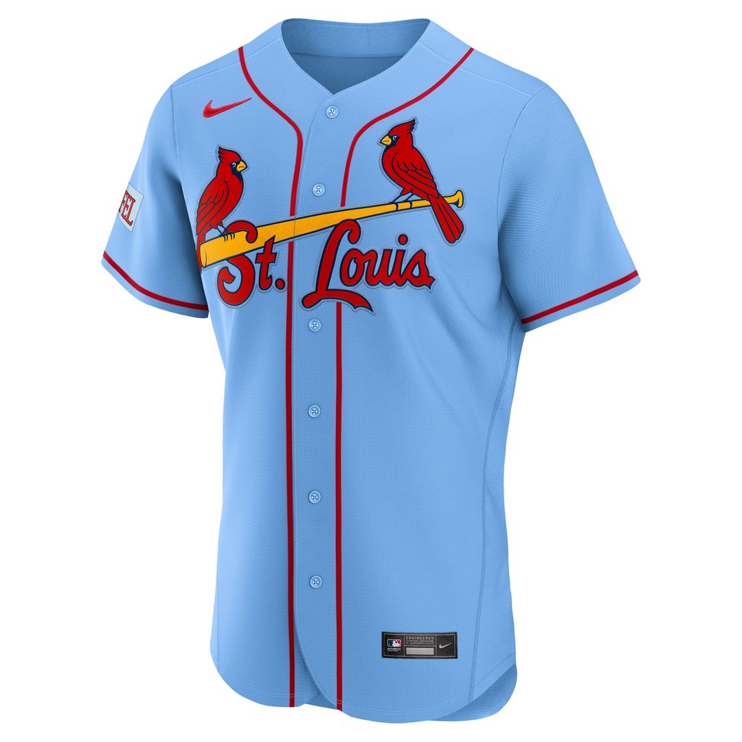 St. Louis Cardinals Nike Alternate Sponsor Patch Authentic Baseball Jersey - Light Blue