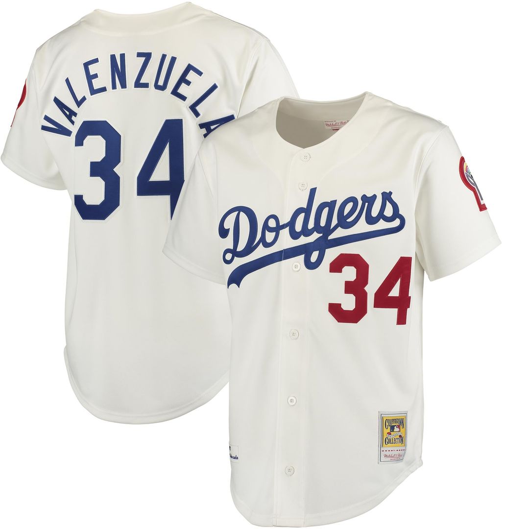 Los Angeles Dodgers Mitchell & Ness Fernando Valenzuela Authentic Baseball Jersey - Gray