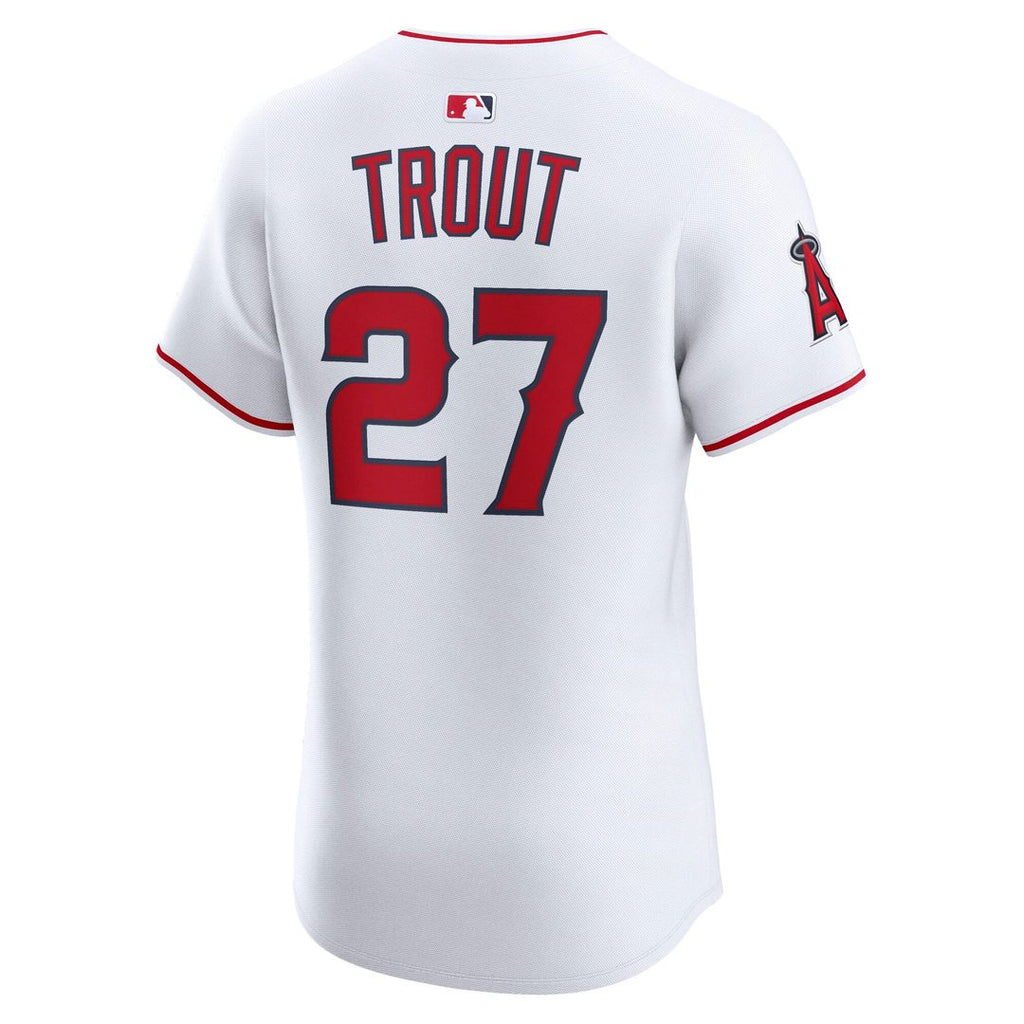 Los Angeles Angels Nike Mike Trout Home Elite Baseball Jersey - White