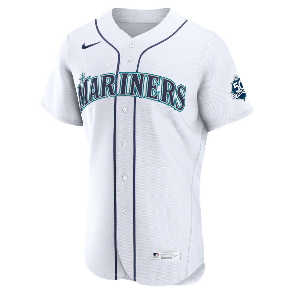 Seattle Mariners Nike Julio Rodriguez Home 50th Season Authentic Baseball Jersey - White