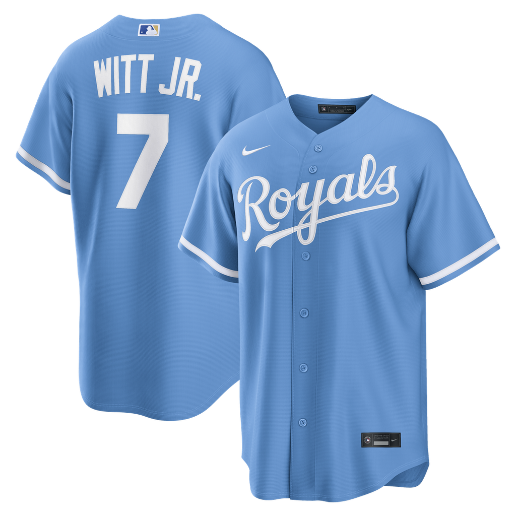 Kansas City Royals Nike Bobby Witt Jr. Alternate Replica Baseball Jersey - Light Blue