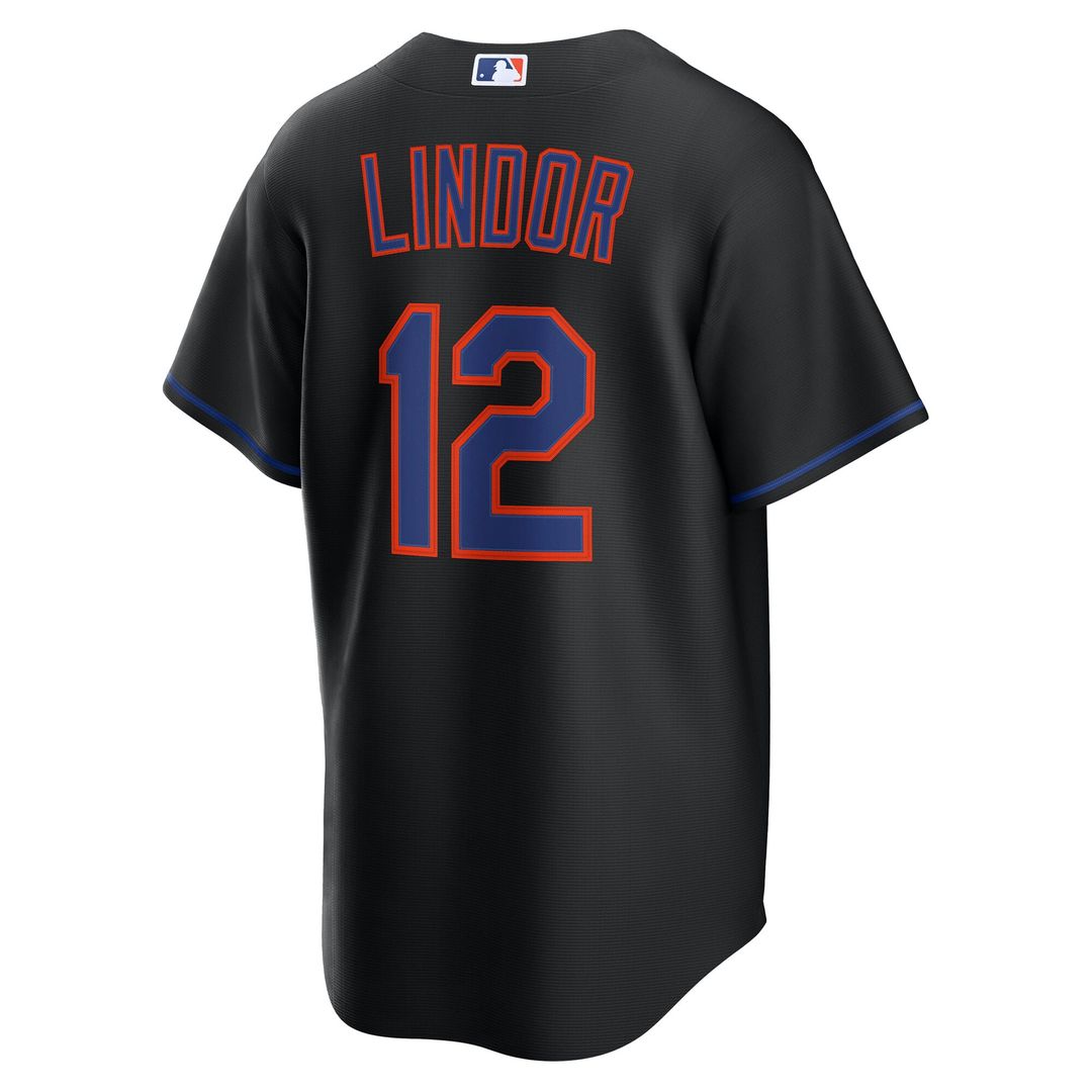 New York Mets Nike Francisco Lindor Alternate Replica Baseball Jersey - Black