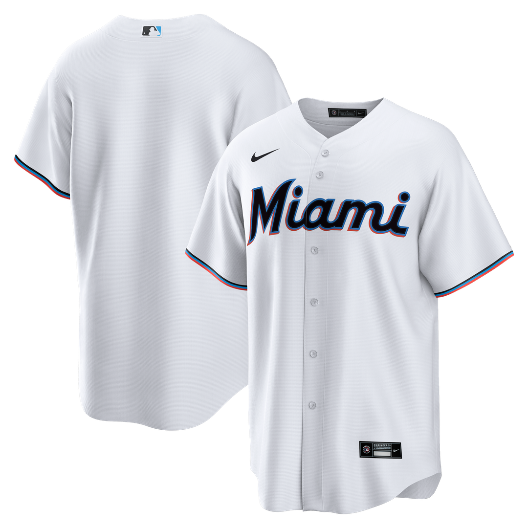 Miami Marlins Nike Home Big & Tall Replica Baseball Jersey - White