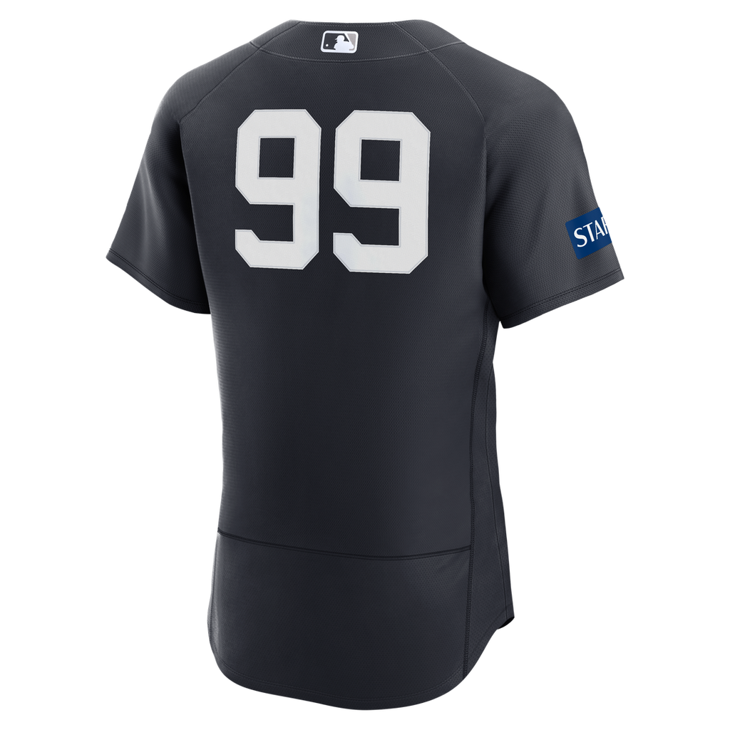 New York Yankees Nike Aaron Judge Home Authentic Sponsor Patch Baseball Jersey - White