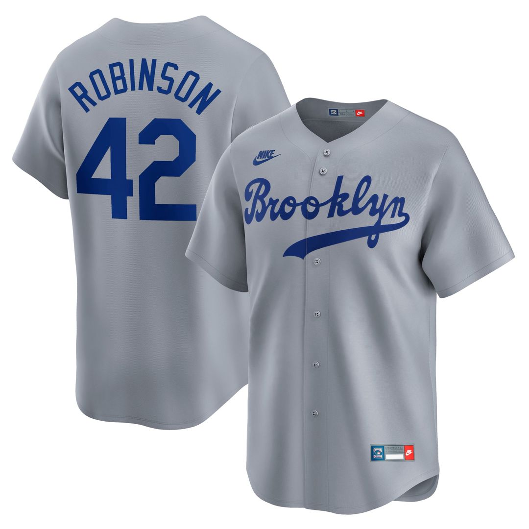 Brooklyn Dodgers Nike Jackie Robinson Throwback Cooperstown Collection Limited Baseball Jersey - White