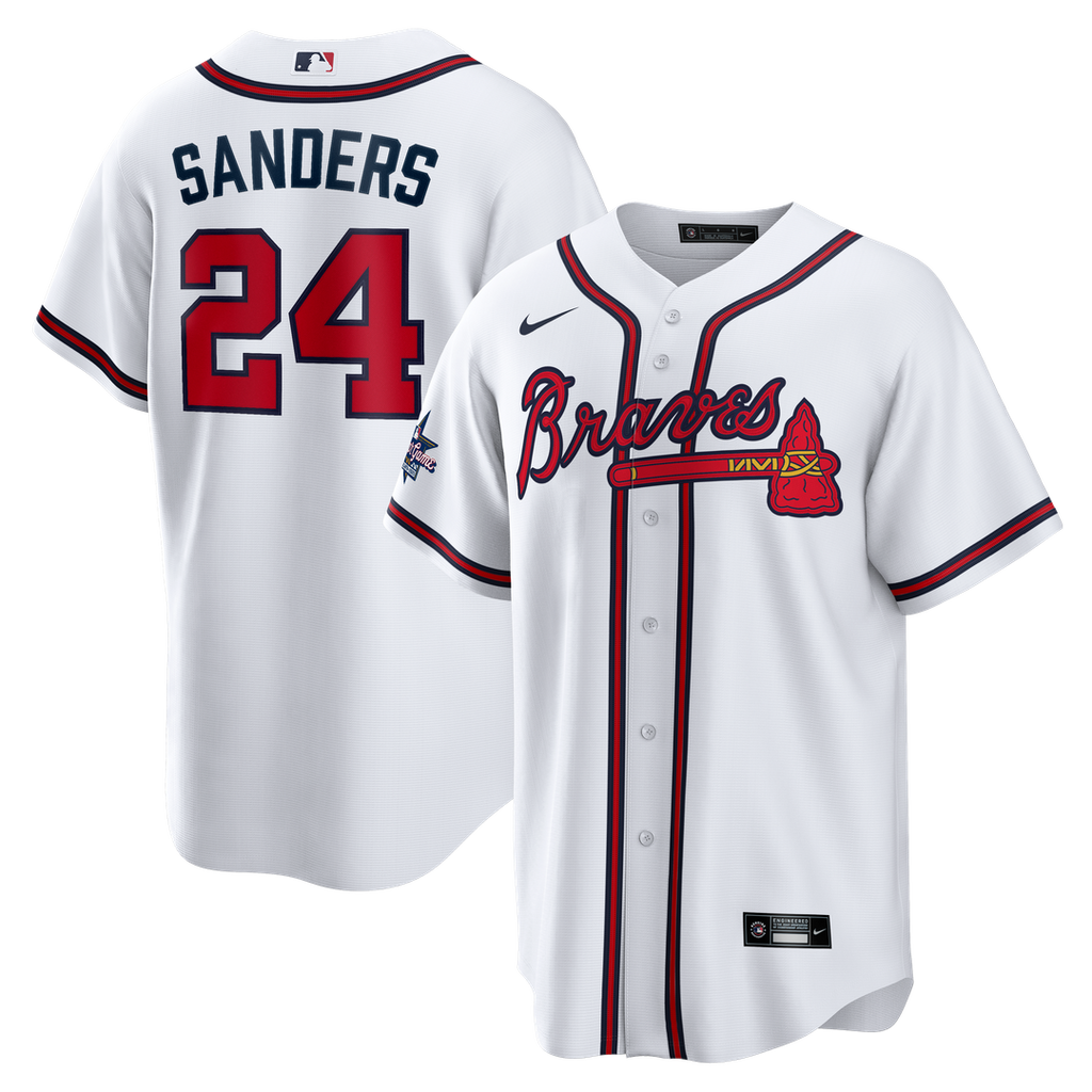 Atlanta Braves Nike Deion Sanders Home Retired Player Replica Baseball Jersey - White