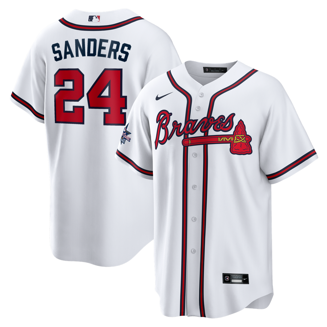 Atlanta Braves Nike Deion Sanders Home Retired Player Replica Baseball Jersey - White