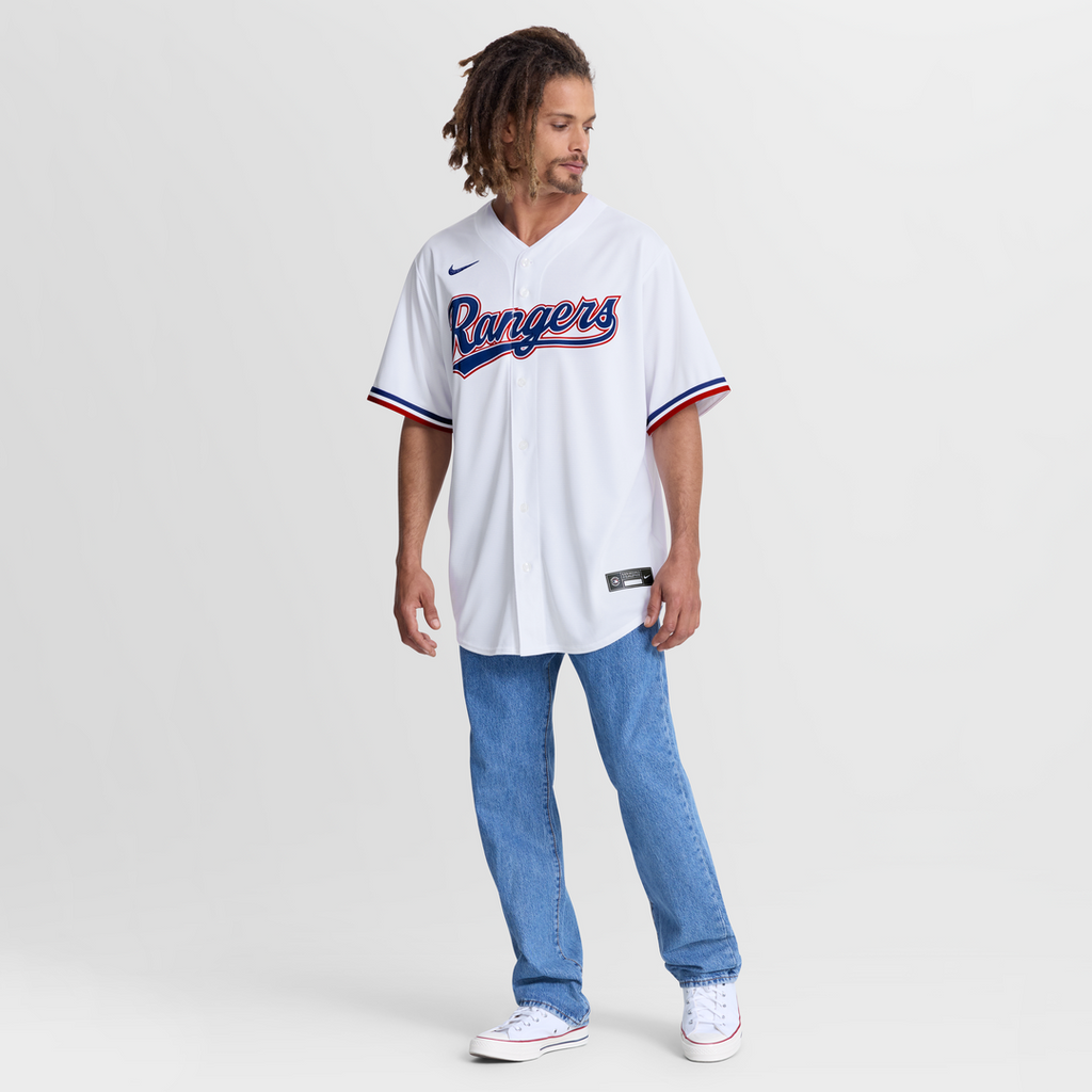 Texas Rangers Nike Wyatt Langford Home Replica Baseball Jersey - White