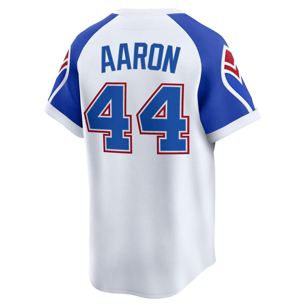 Atlanta Braves Nike Hank Aaron Throwback Cooperstown Collection Limited Baseball Jersey - White
