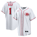 Cincinnati Reds Nike #1 Dad Home Replica Baseball Jersey - White