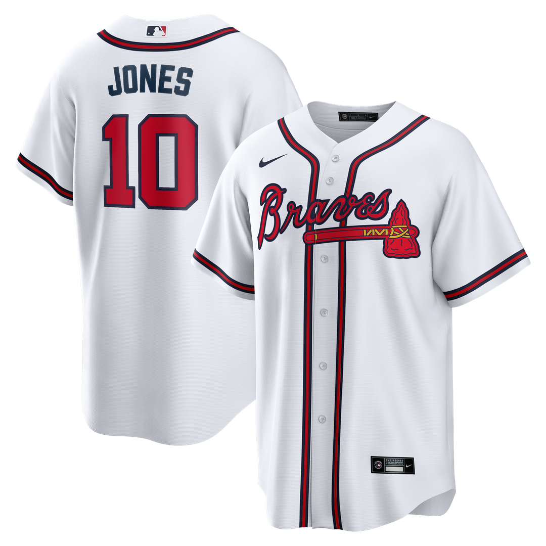 Atlanta Braves Nike Chipper Jones Home Retired Player Replica Baseball Jersey - White