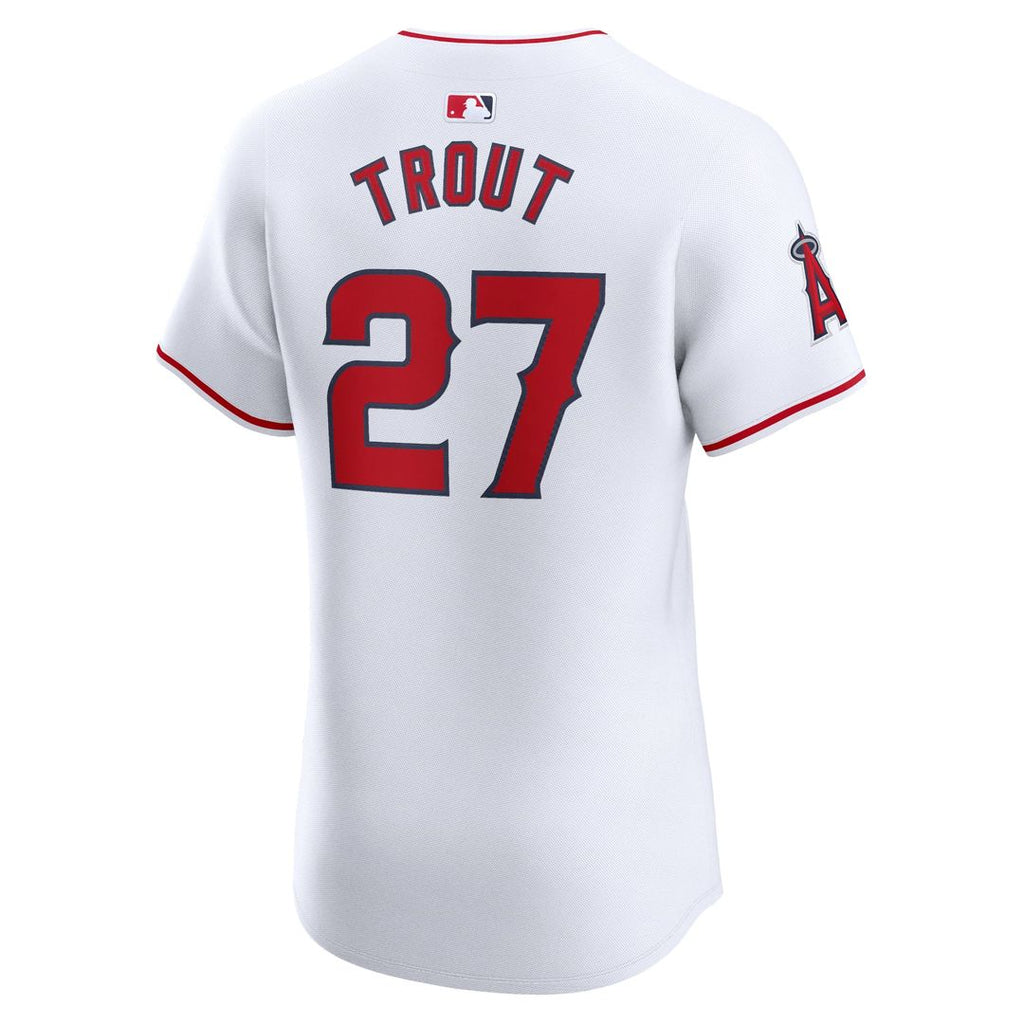 Los Angeles Angels Nike Mike Trout Home Elite Baseball Jersey - White