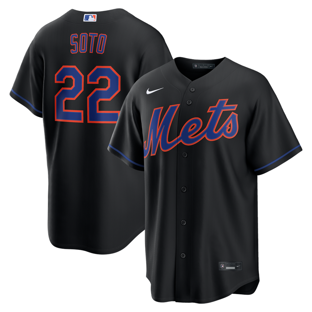 New York Mets Nike Juan Soto Alternate Replica Baseball Jersey - Black