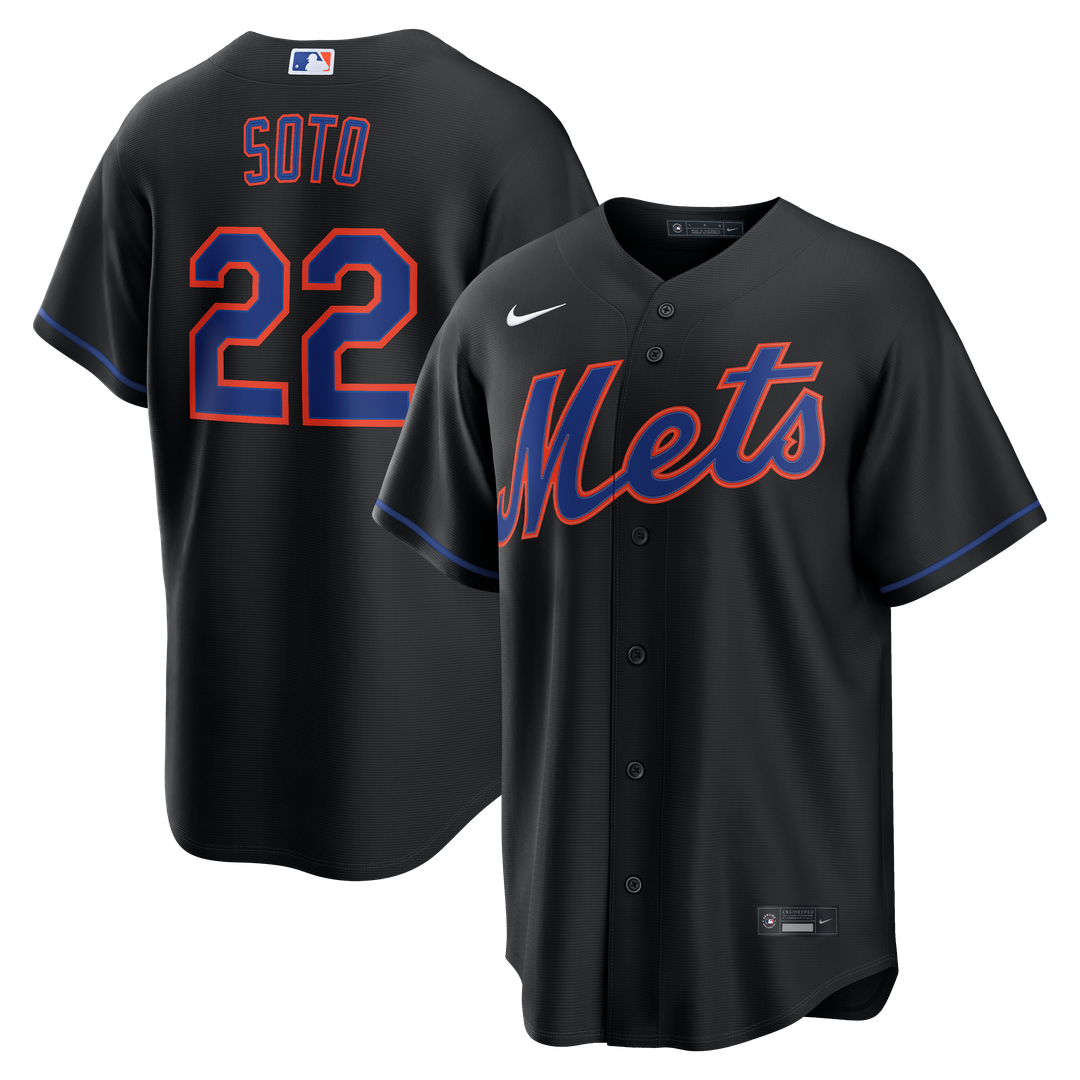 New York Mets Nike Juan Soto Alternate Replica Baseball Jersey - Black