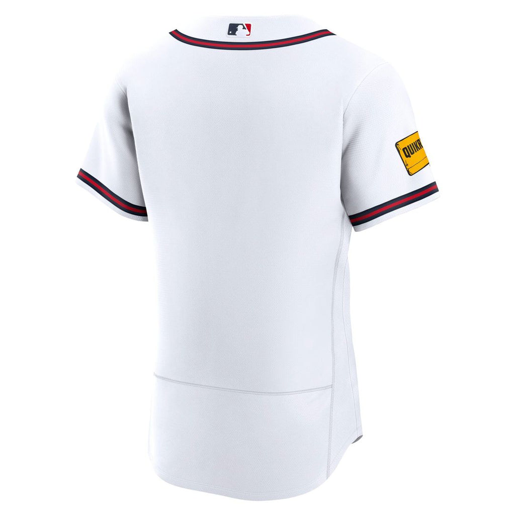 Atlanta Braves Nike Home Sponsor Patch Authentic Baseball Jersey - White