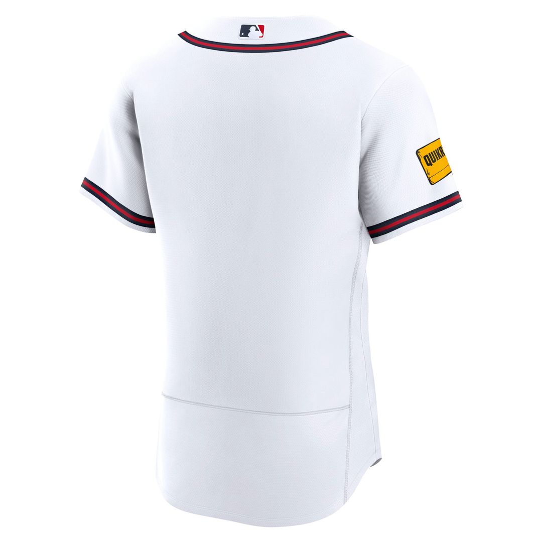 Atlanta Braves Nike Home Sponsor Patch Authentic Baseball Jersey - White