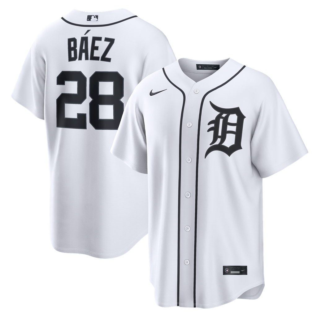 Detroit Tigers Nike Javier Báez Home Replica Baseball Jersey - White