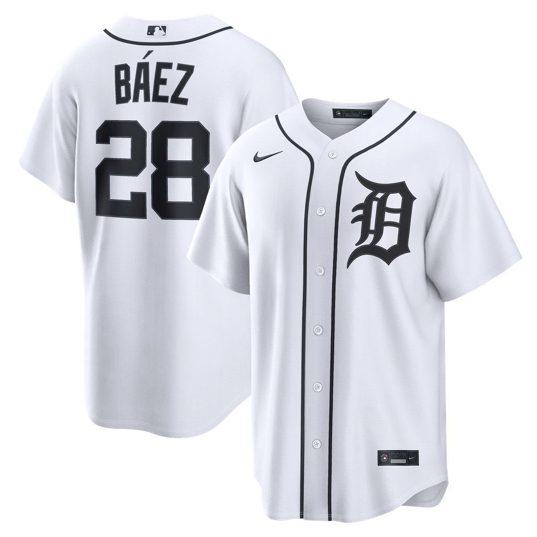 Detroit Tigers Nike Javier Báez Home Replica Baseball Jersey - White