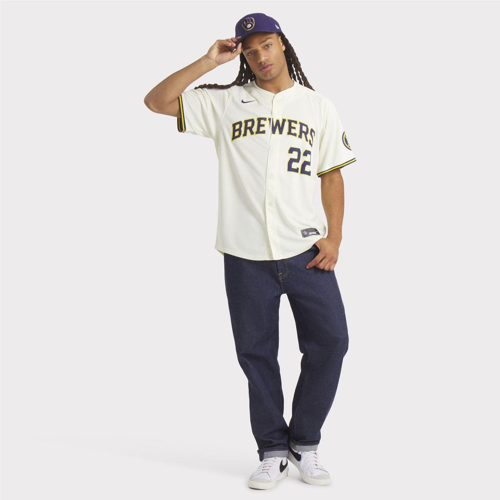 Milwaukee Brewers Nike Christian Yelich Home Limited Baseball Jersey - Cream