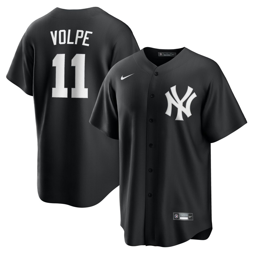 New York Yankees Nike Anthony Volpe Fashion Replica Baseball Jersey - Black