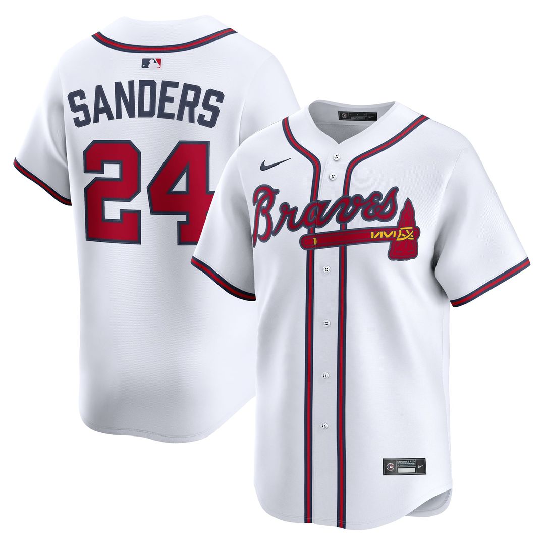 Atlanta Braves Nike Deion Sanders Limited Baseball Jersey - White
