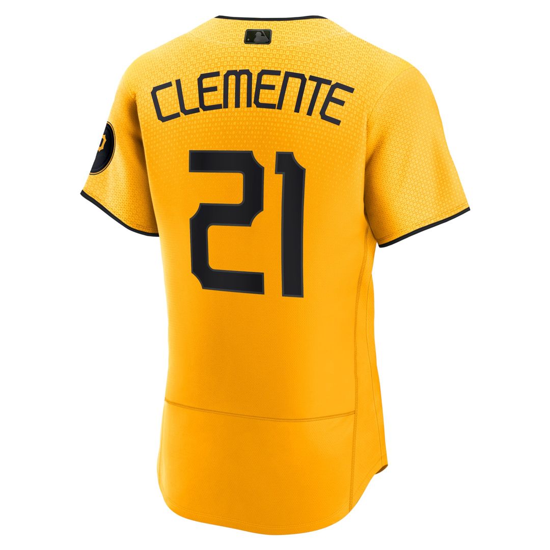 Pittsburgh Pirates Nike Roberto Clemente City Connect Authentic Baseball Jersey - Gold