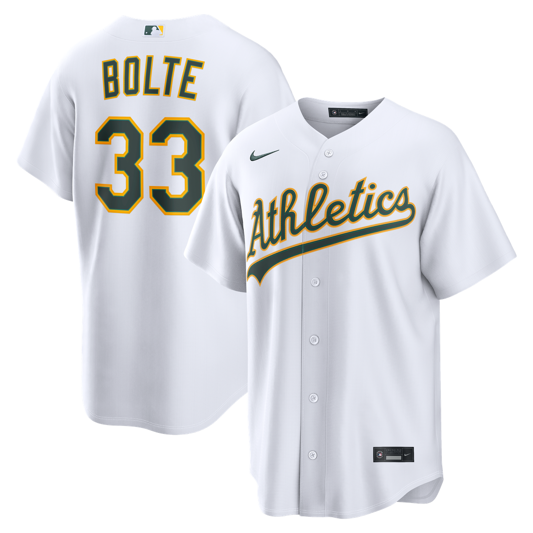 Athletics Nike Henry Bolte Home Replica Baseball Jersey - White