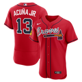 Atlanta Braves Nike Ronald Acuña Jr. Alternate Authentic Sponsor Patch Baseball Jersey - Red