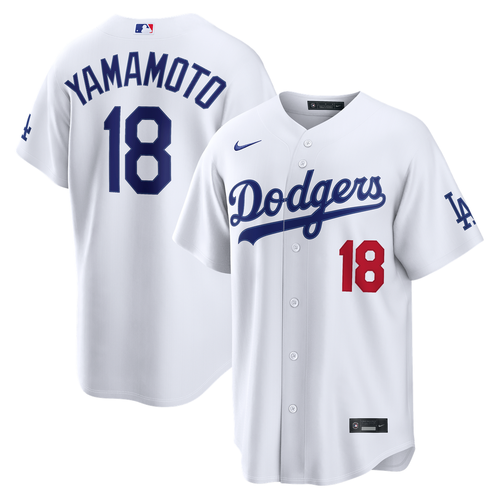 Los Angeles Dodgers Nike Yoshinobu Yamamoto Home Stadium Baseball Jersey - White