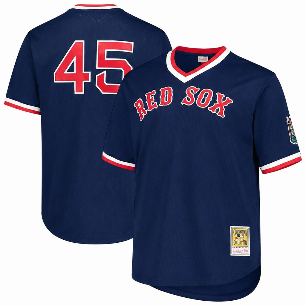 Boston Red Sox Mitchell & Ness Pedro Martinez Big & Tall Cooperstown Mesh Batting Practice Baseball Jersey - Navy
