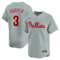 Philadelphia Phillies Nike Bryce Harper Road Limited Baseball Jersey - Gray