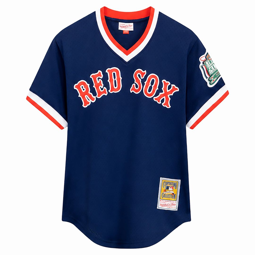 Boston Red Sox Mitchell & Ness Nomar Garciaparra Big & Tall Cooperstown Mesh Batting Practice Baseball Jersey - Navy